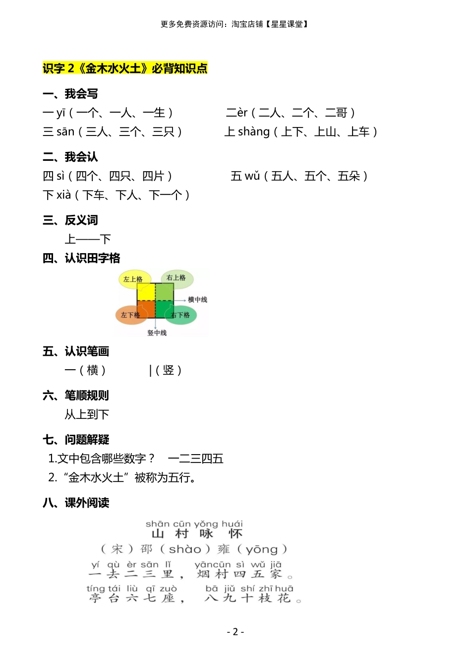 一年级上册语文知识点必背内容2021(1).pdf_第3页