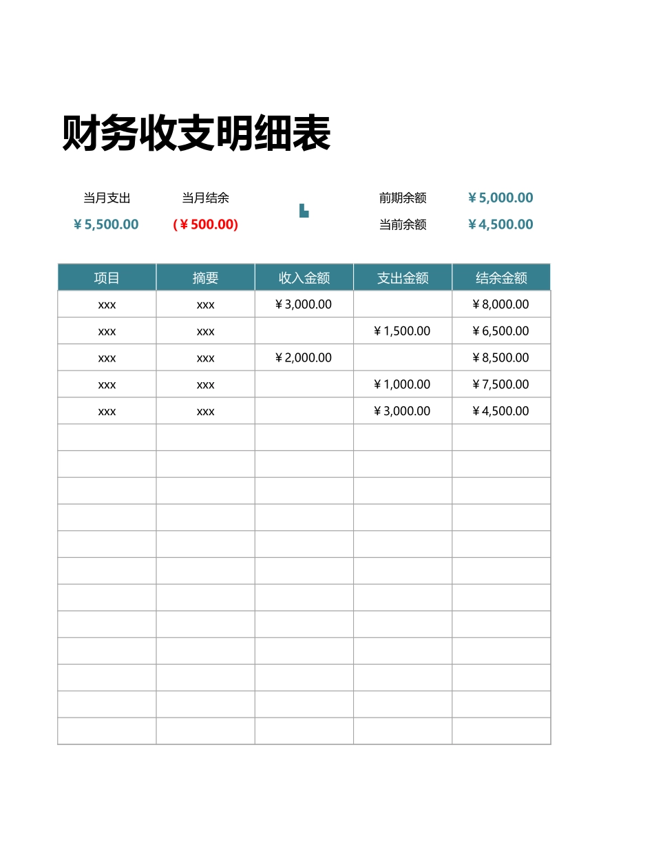 02-【管理表格】-04-财务收支明细表.xlsx_第2页