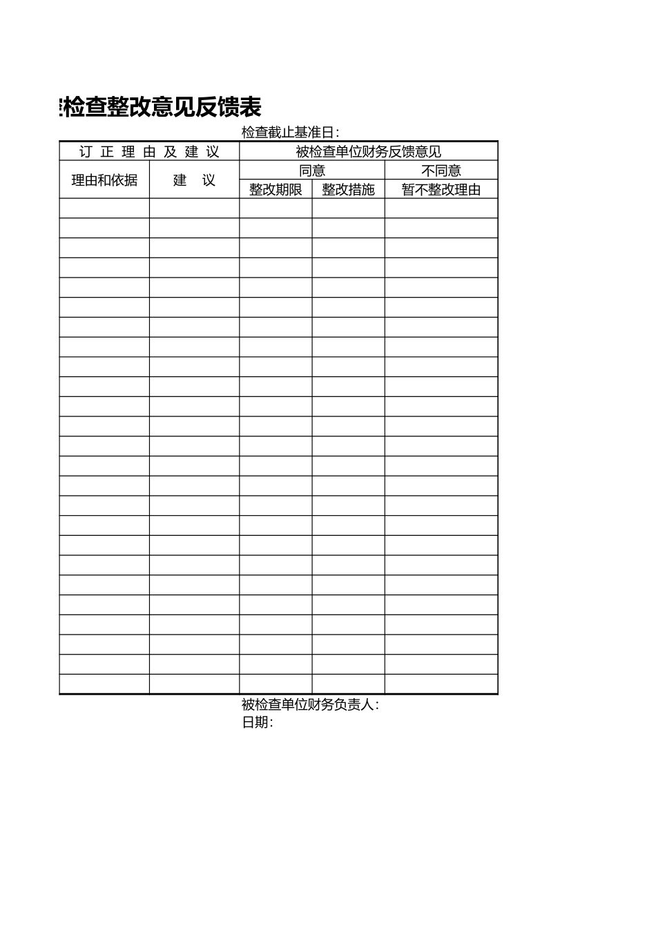 12 -财务内控检查整改意见反馈表.xlsx.xls_第2页