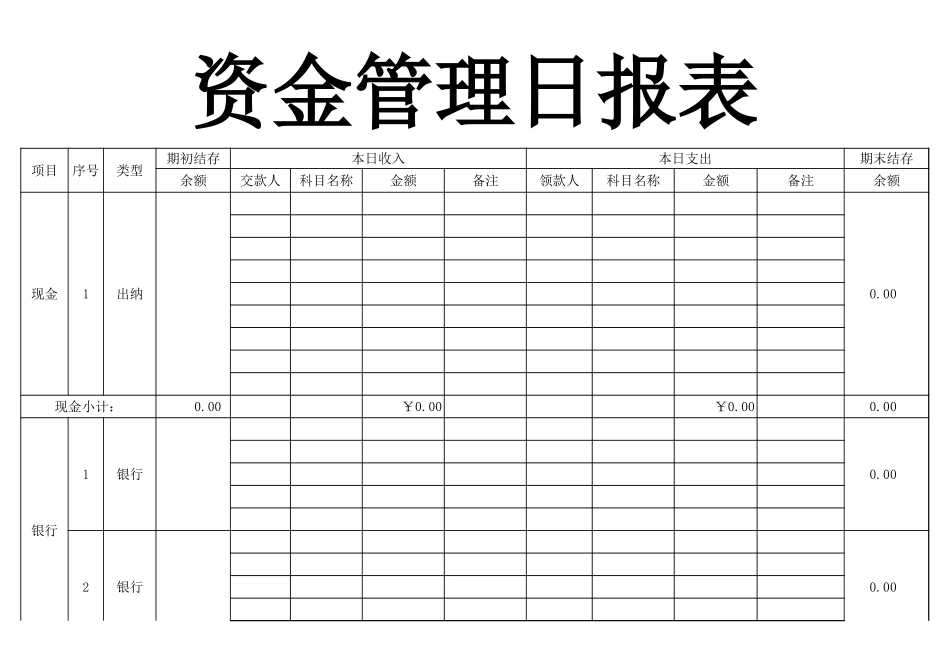 28 -资金管理日报表—自动计算.xlsx.xls_第1页