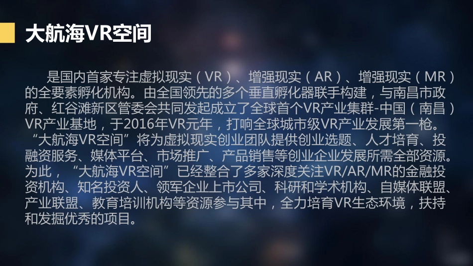 大航海VR空间-做全国最大规模的VR体验中心和VR创业孵化基地 商业计划书.pdf_第3页