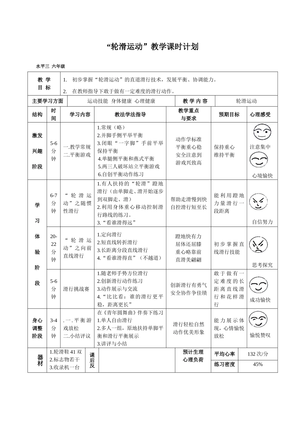 3-小学6年级体育课教案轮滑运动教学设计.doc.doc_第2页