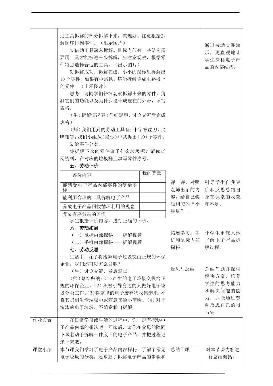 【核心素养目标】浙教版六年级《劳动》项目二 任务二《电子产品内部探秘》教案.doc_第3页