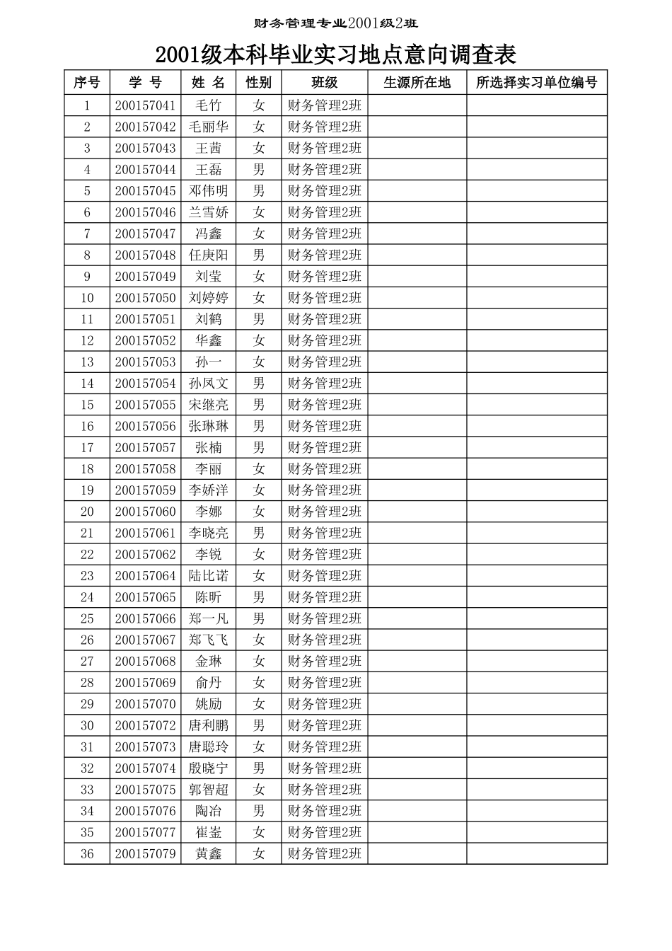 本科毕业实习地点意向调查表【山大教育】.xls_第2页