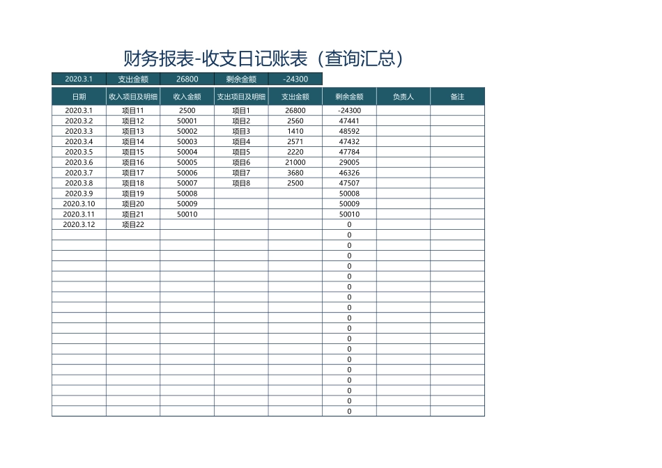 财务报表-收支日记账表（查询汇总.xlsx_第1页