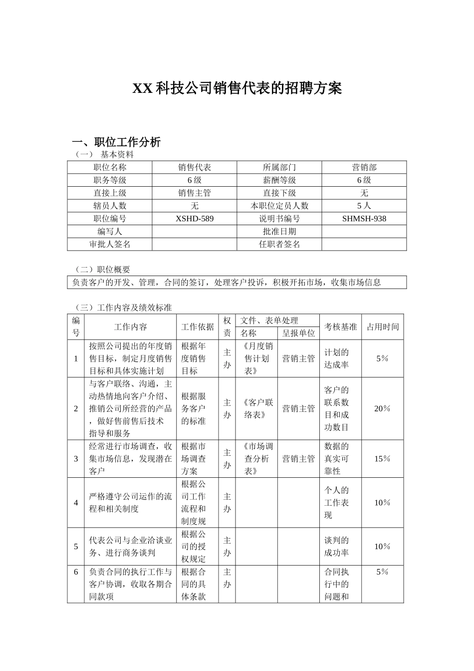 【实例】X科技公司销售代表招聘方案-8页.doc_第1页