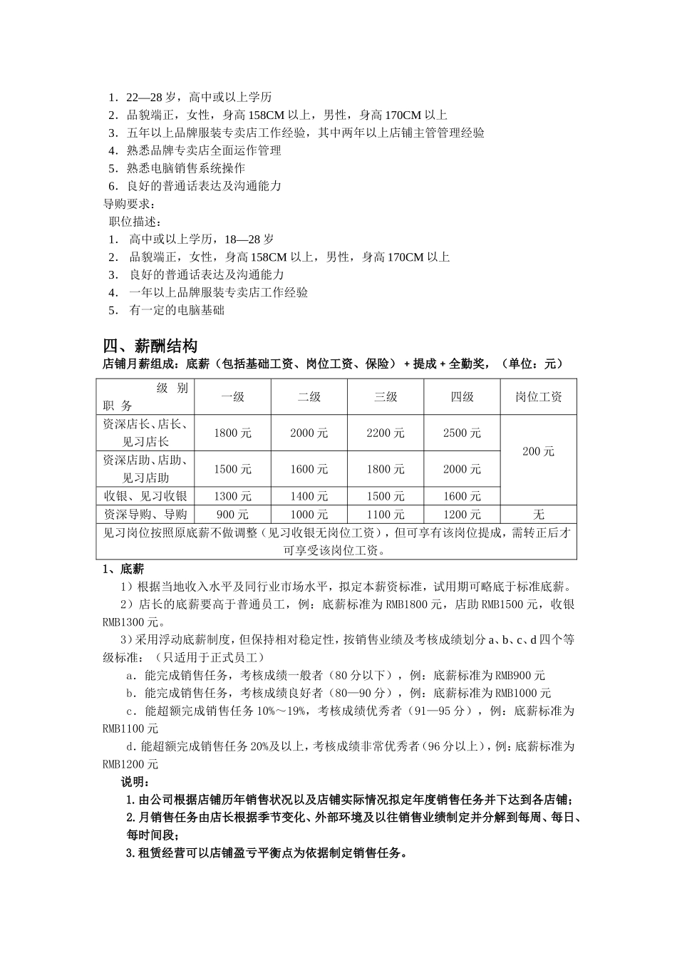 【新增】-031 -服装店行业薪资方案.doc_第2页