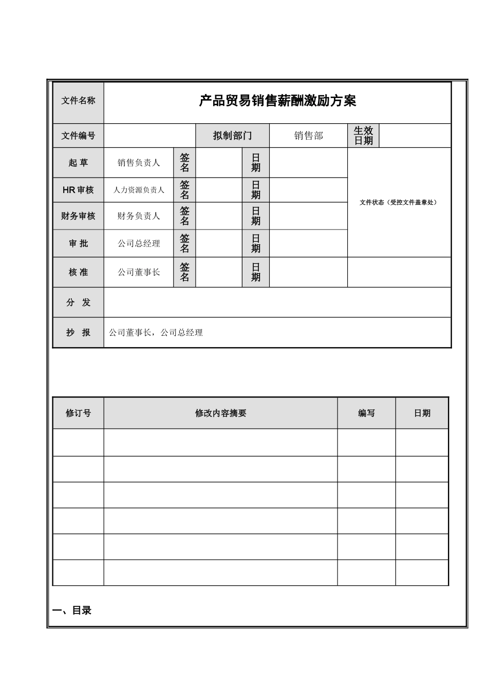 【新增】-079 -贸易公司销售薪酬方案.doc_第1页