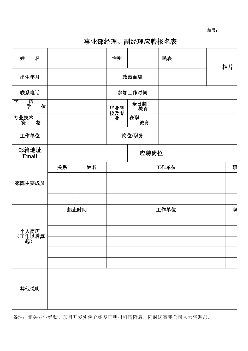 事业部经理、副经理应聘报名表【山大教育】.xls_第1页