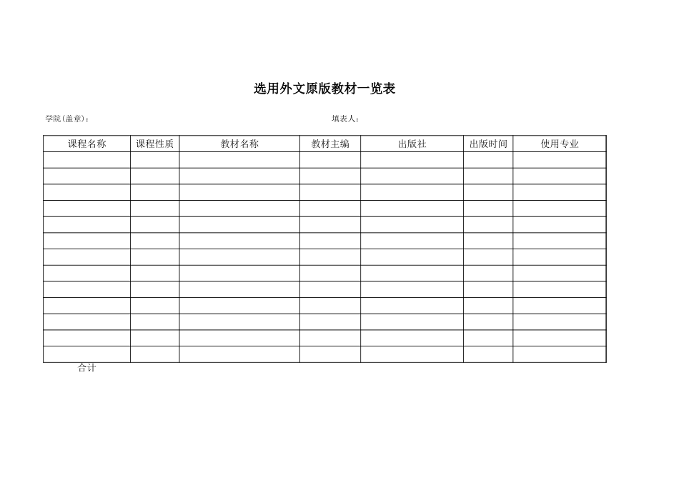 选用外文原版教材一览表【山大教育】.xls_第1页