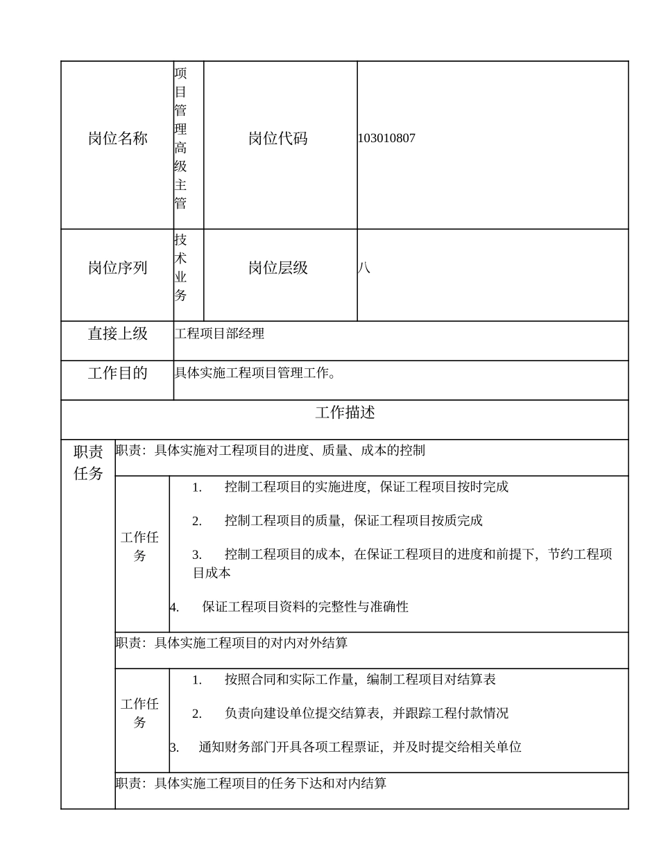 103010807 项目管理高级主管.doc_第1页