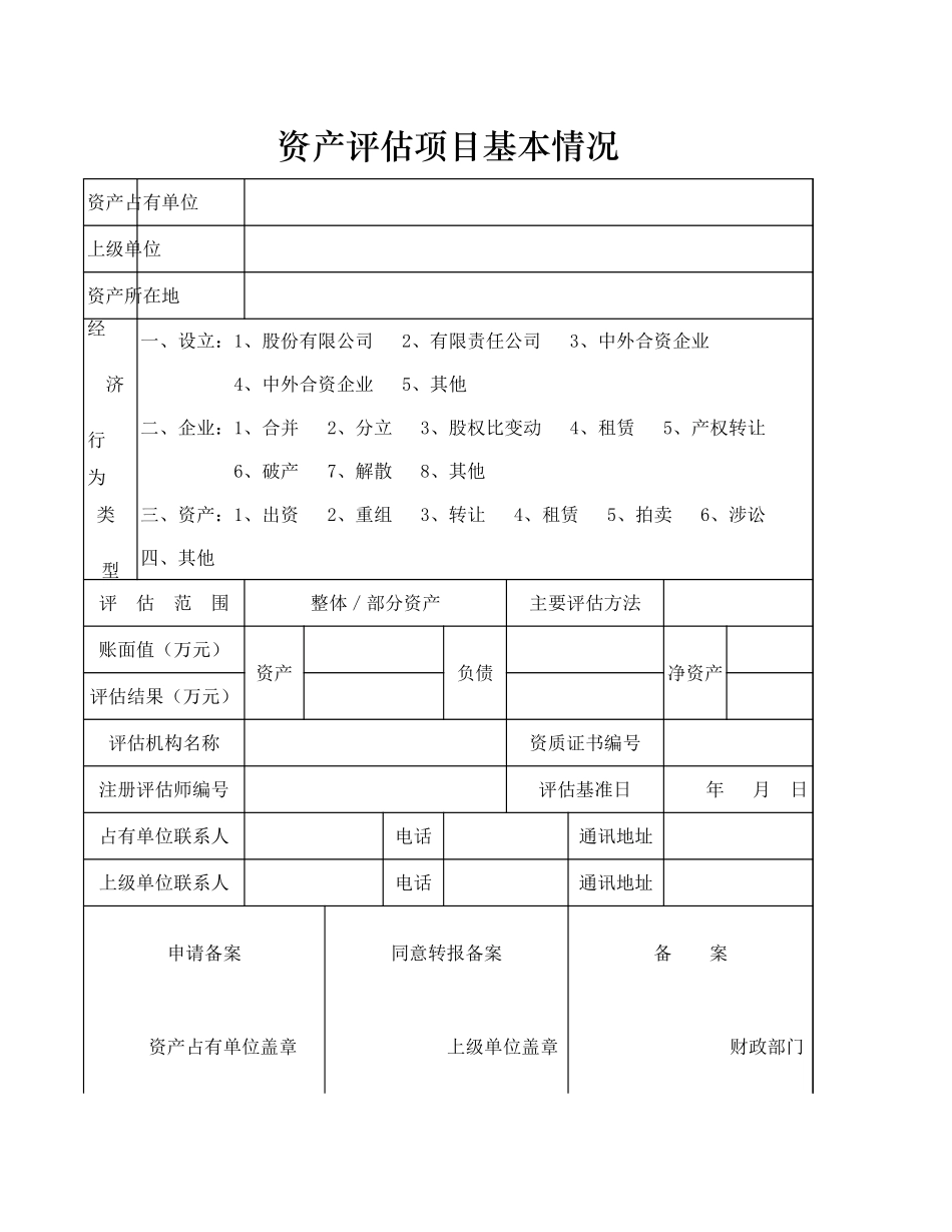 资产评估项目基本情况【山大教育】.xls_第1页