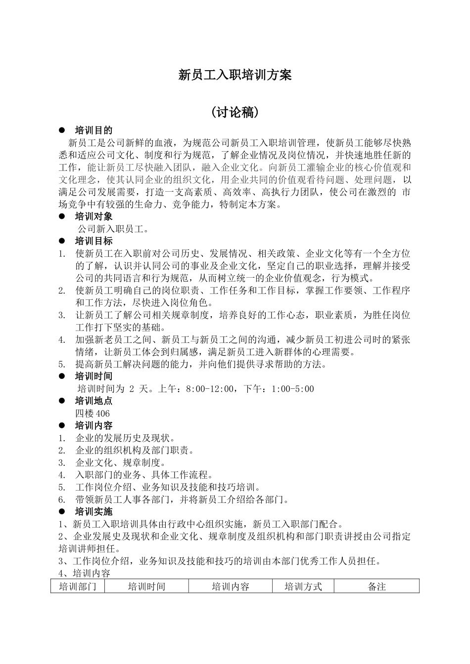 02-【培训方案】01-新员工入职培训方案.docx_第1页