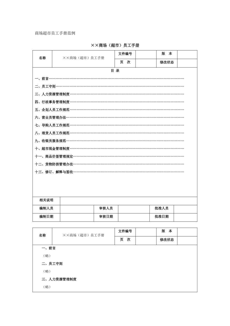 03 -【商场超市】员工手册范例.doc_第1页