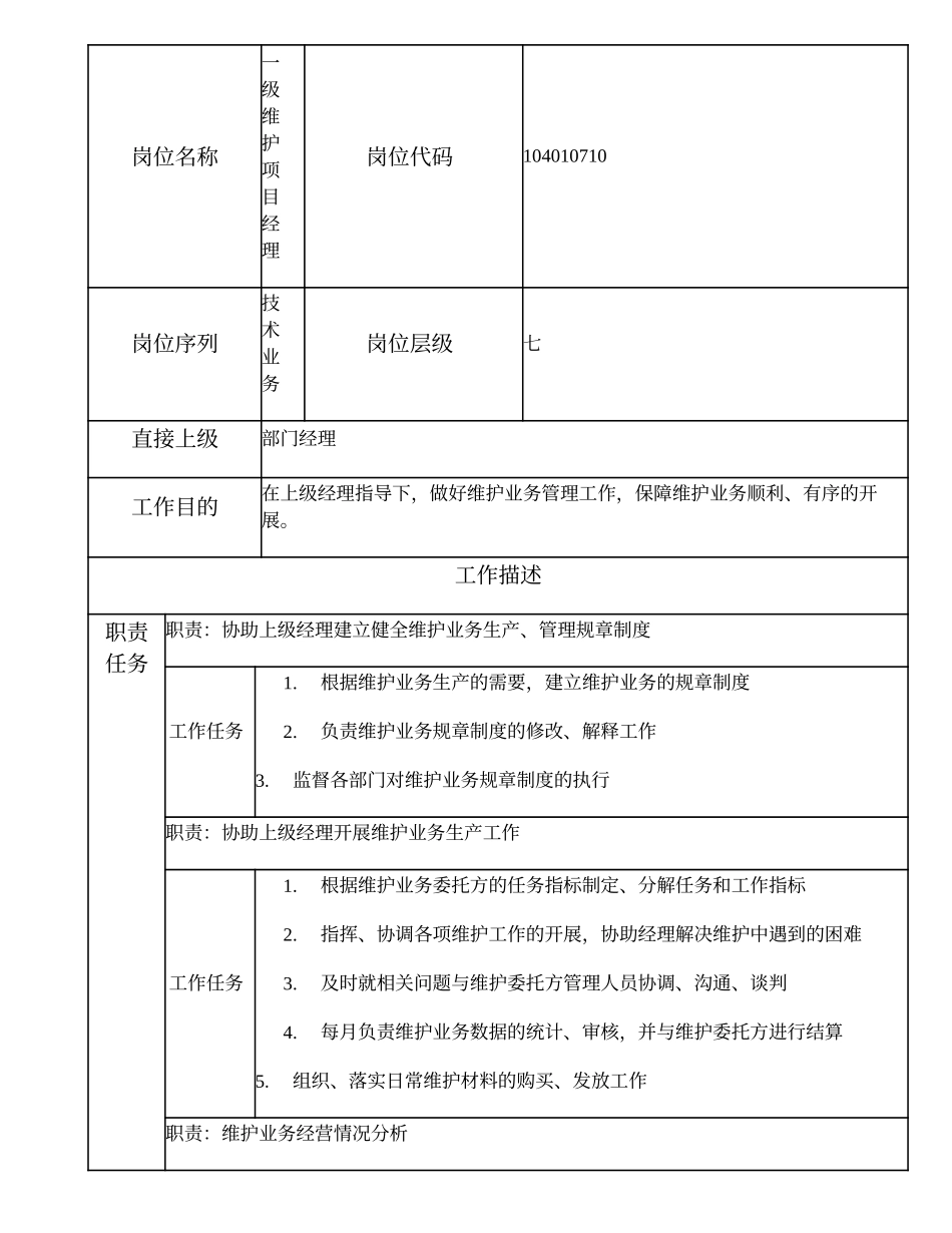 104010710 一级维护项目经理.doc_第1页