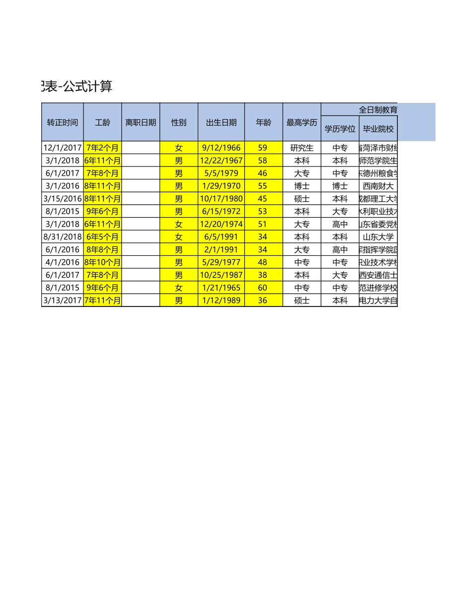 06-人力资源员工花名册登记表-公式.xlsx_第2页