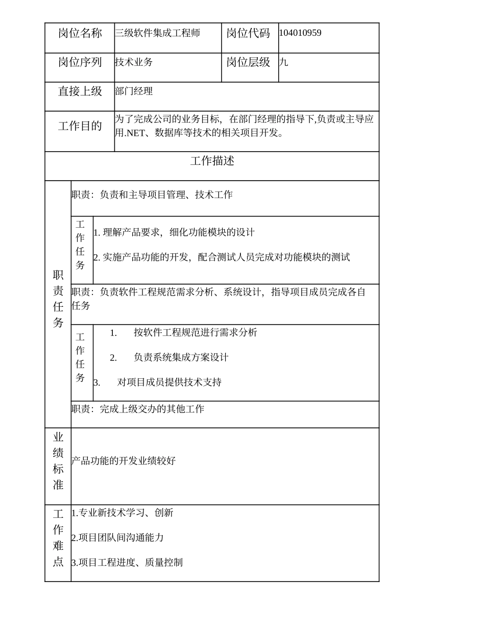 104010959 三级软件集成工程师.doc_第1页