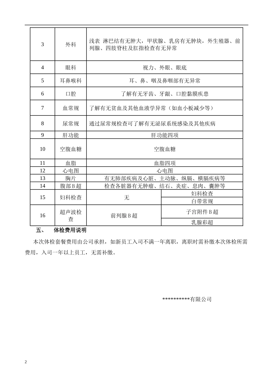 9、关于公司安排年度体检的通知(行文.docx_第2页