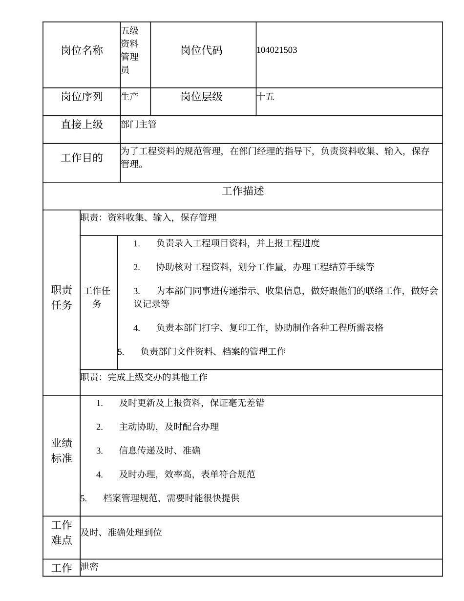 104021503 五级资料管理员.doc_第1页