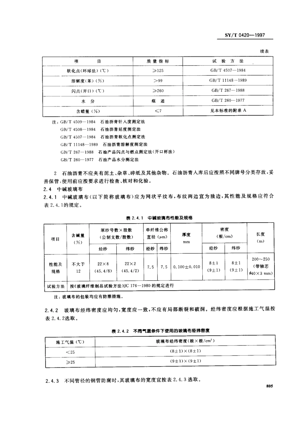 sy-t0420-1997埋地钢质管道石油沥青防腐层技术标准.pdf_第2页