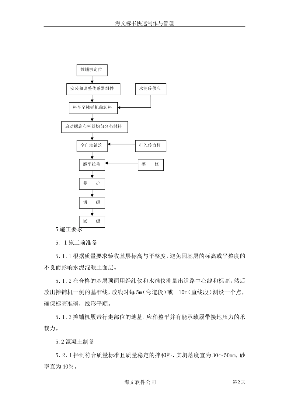 2025年精选优质工程资料：水泥砼路面机械摊铺作业指导书.doc_第2页