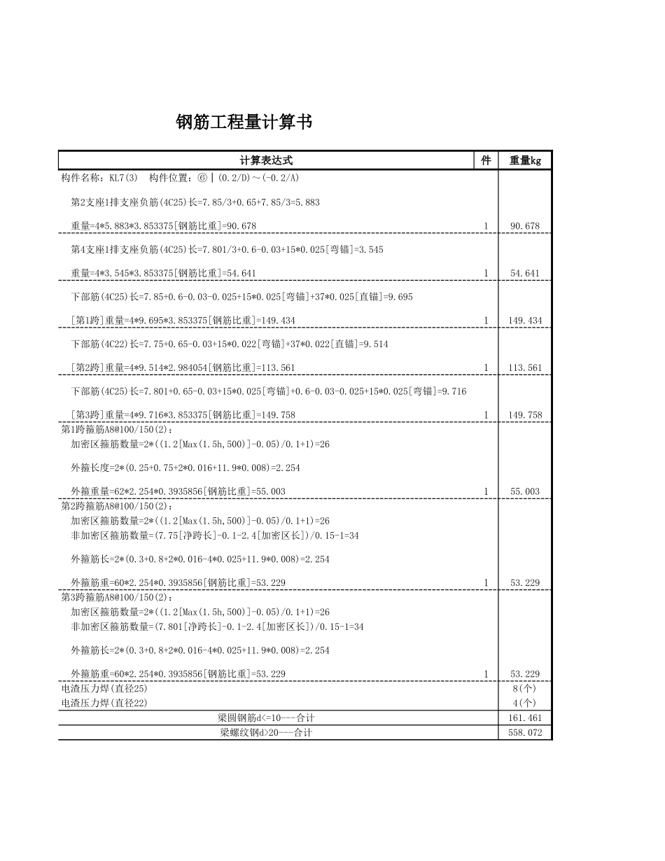 2025年精选优质工程资料：KL7-5.xls_第2页