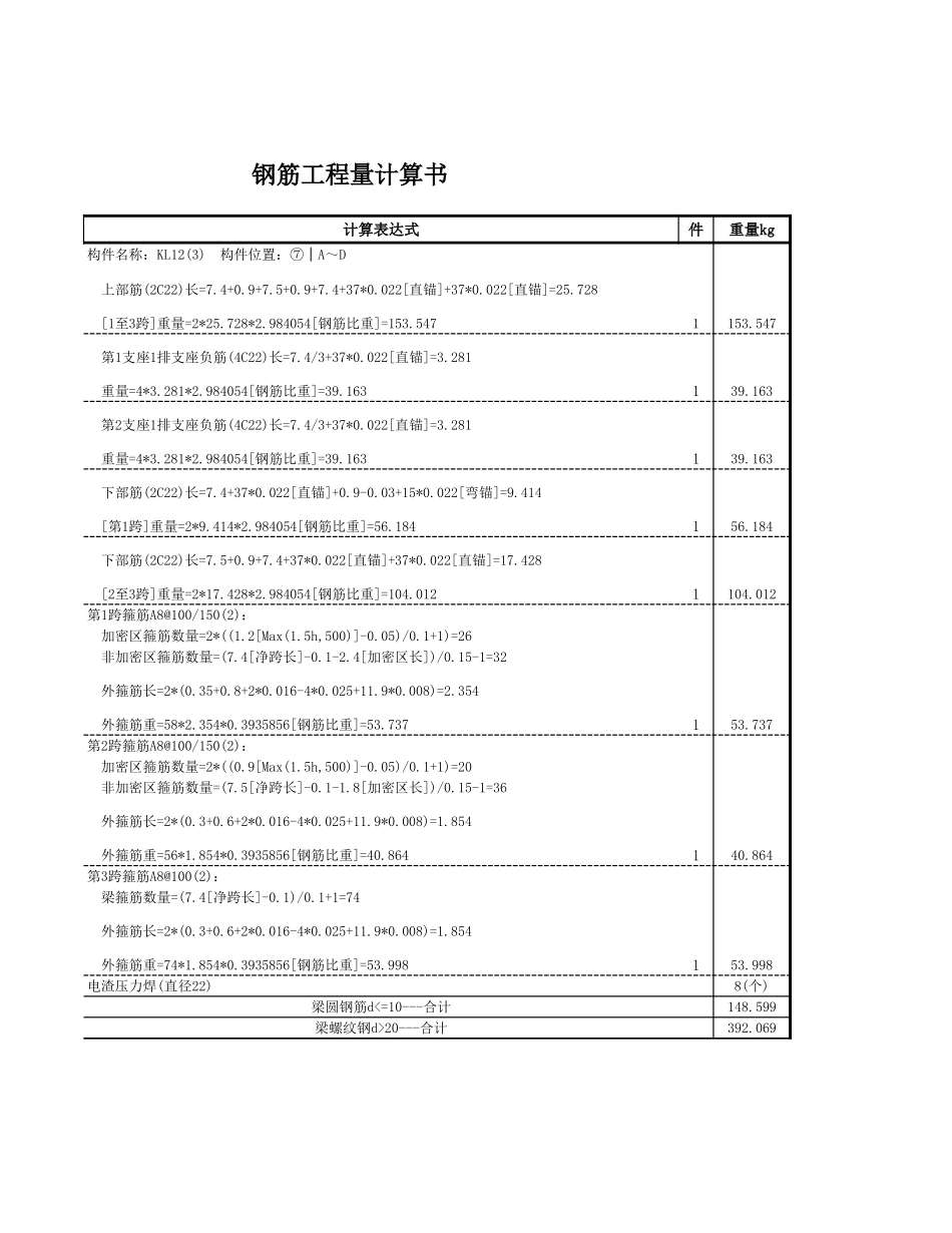 2025年精选优质工程资料：KL12.xls_第2页