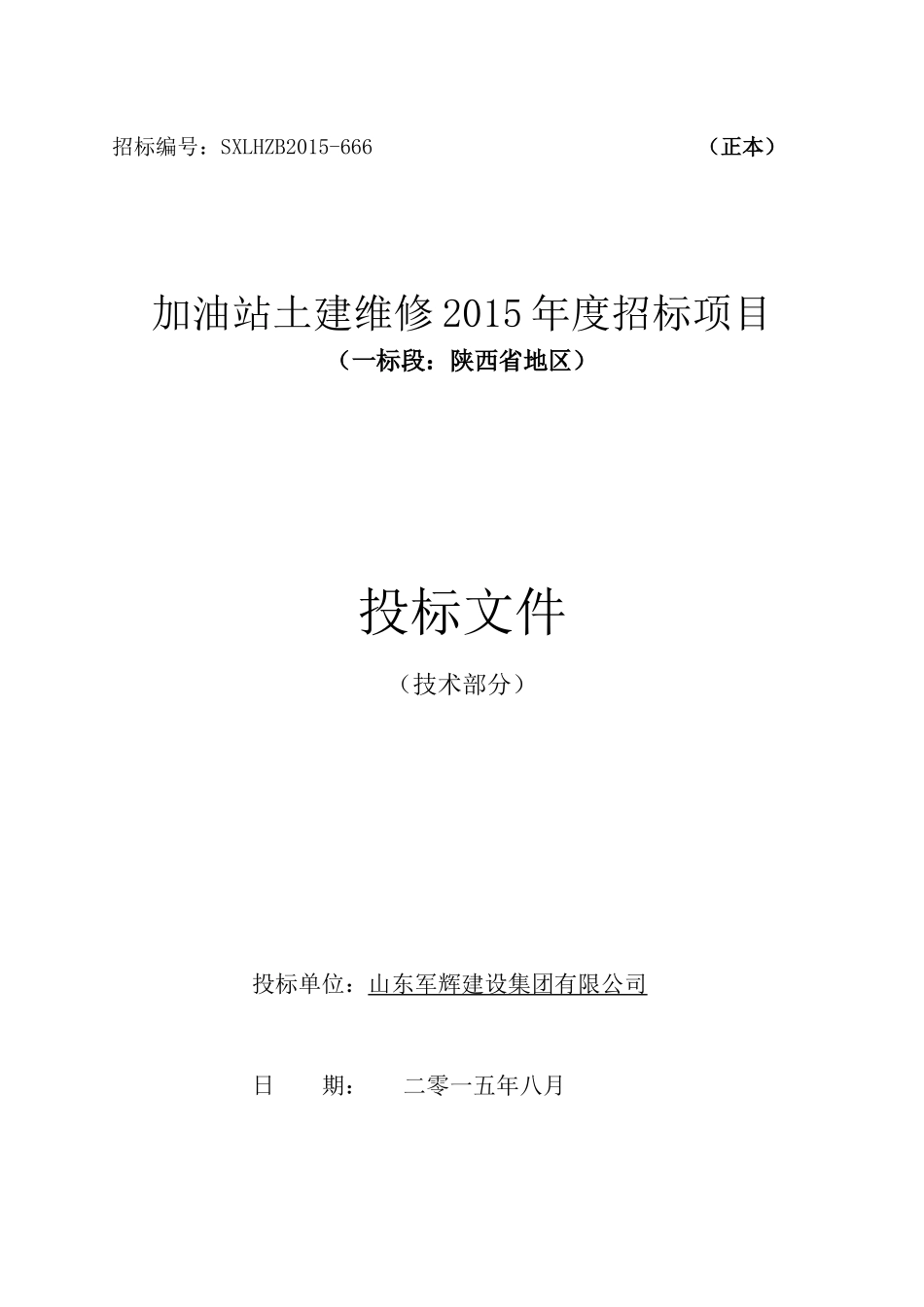 2025年精选优质工程资料：加油站土建维修2015技术标.docx_第1页