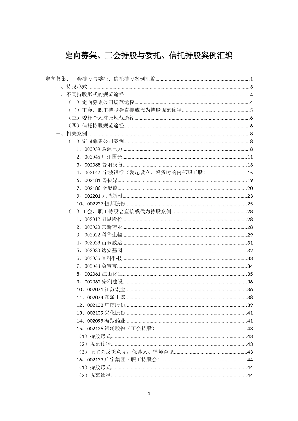 2025年优质公司经营资料：委托信托持股汇总(终稿).doc_第1页