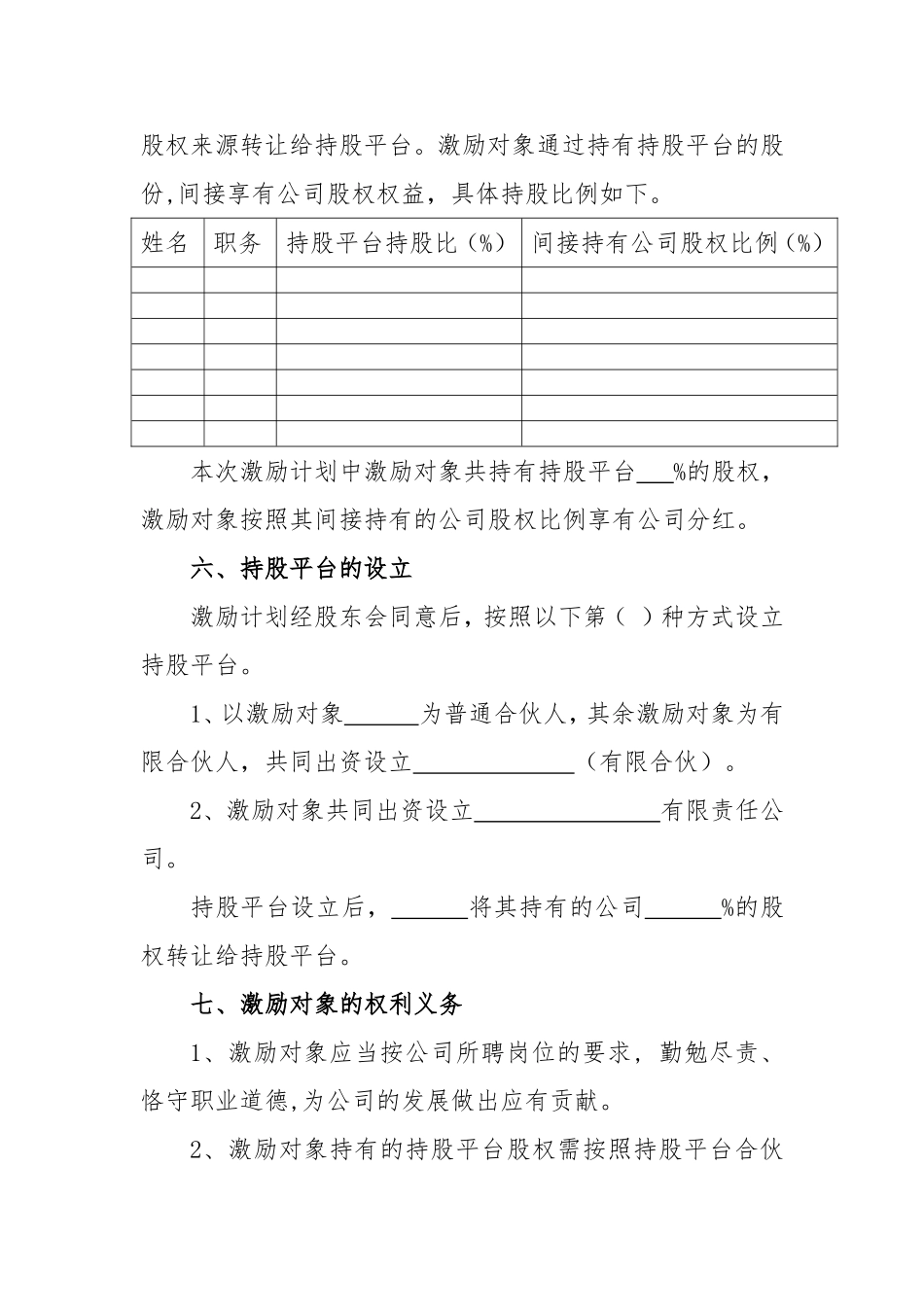 2025年优质公司经营资料：有限责任公司股权激励方案.doc_第2页