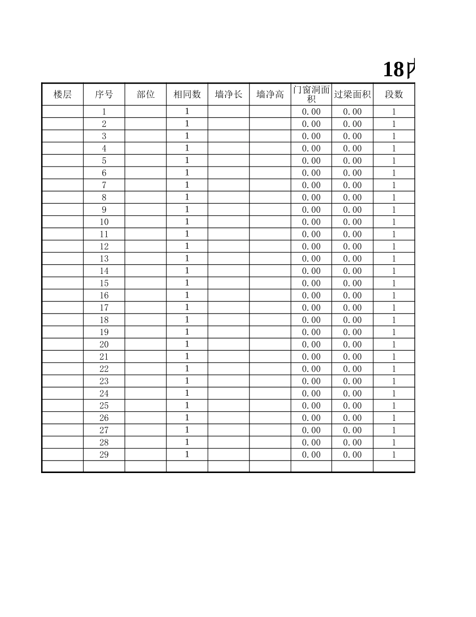 2025年精选优质工程资料：墙体计算表.xls_第3页