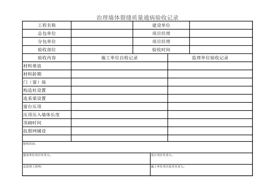 2025年精选优质工程资料：墙体裂缝表.xls_第1页