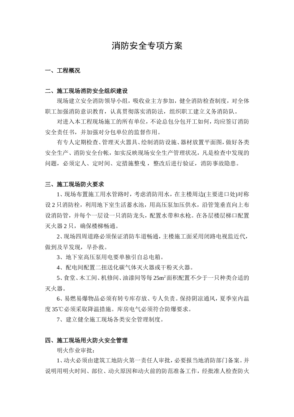 2025年精选优质工程资料：消防安全专项方案.doc_第1页