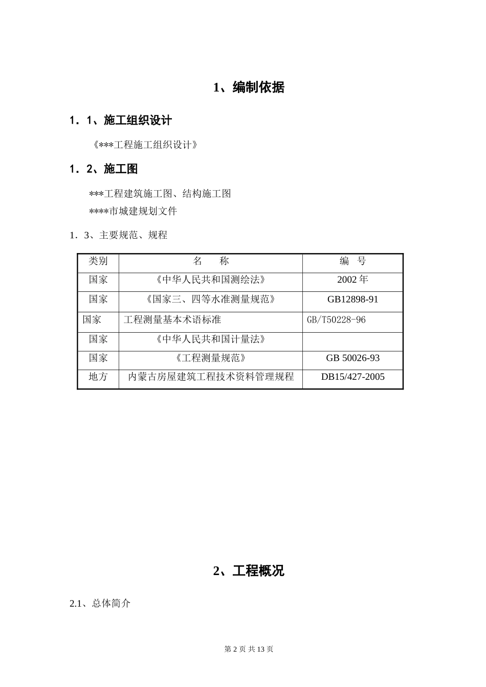 2025年精选优质工程资料：内蒙古某博物馆测量工程施工方案.doc_第2页