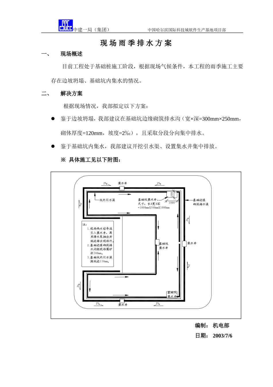 2025年精选优质工程资料：雨季排水方案.DOC_第1页