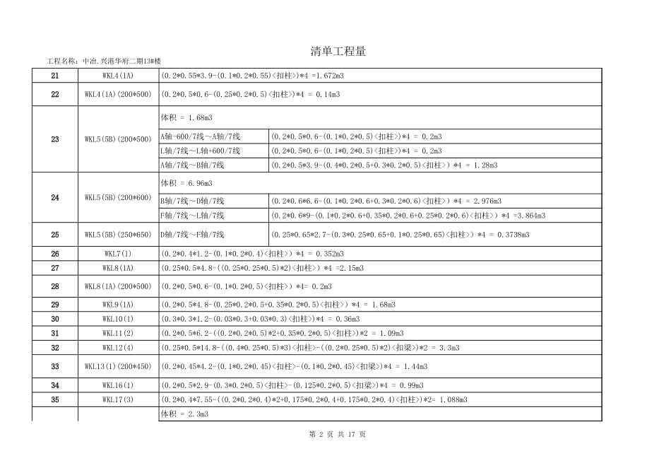 2025年精选优质工程资料：屋面层-梁板.xls_第2页