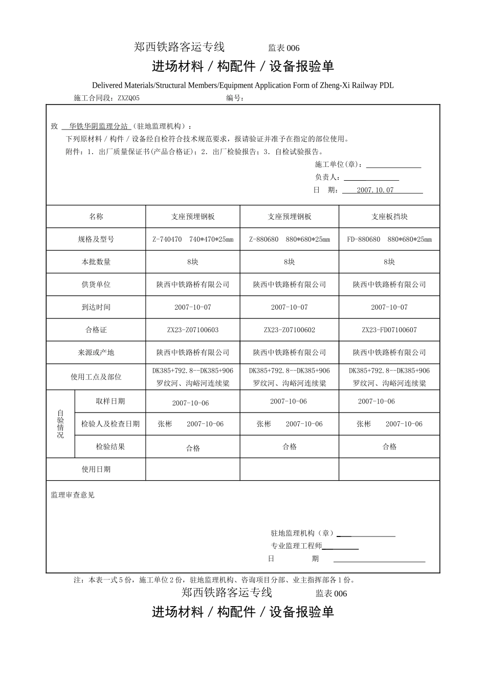 2025年精选优质工程资料：支左报验.doc_第1页