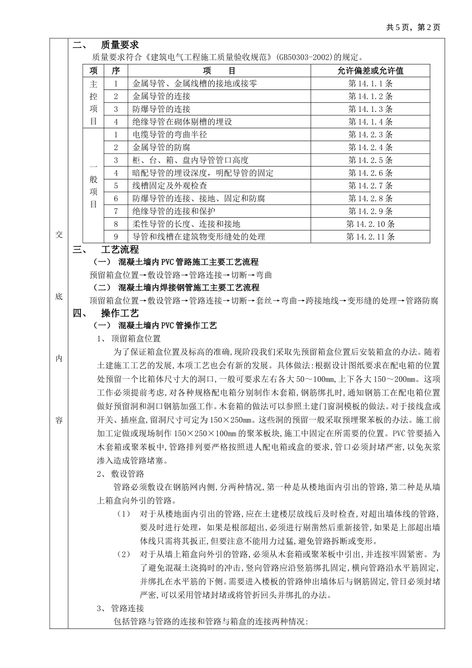 2025年优质工程资料：01混凝土墙内管路敷设工程.doc_第2页