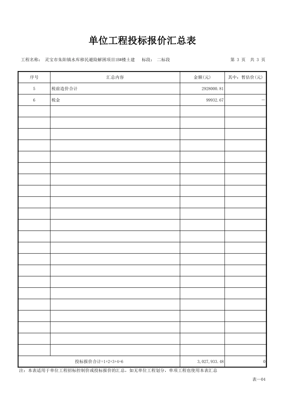 2025年精选优质工程资料：朱阳镇水库移民项目1B#楼土建.xls_第3页