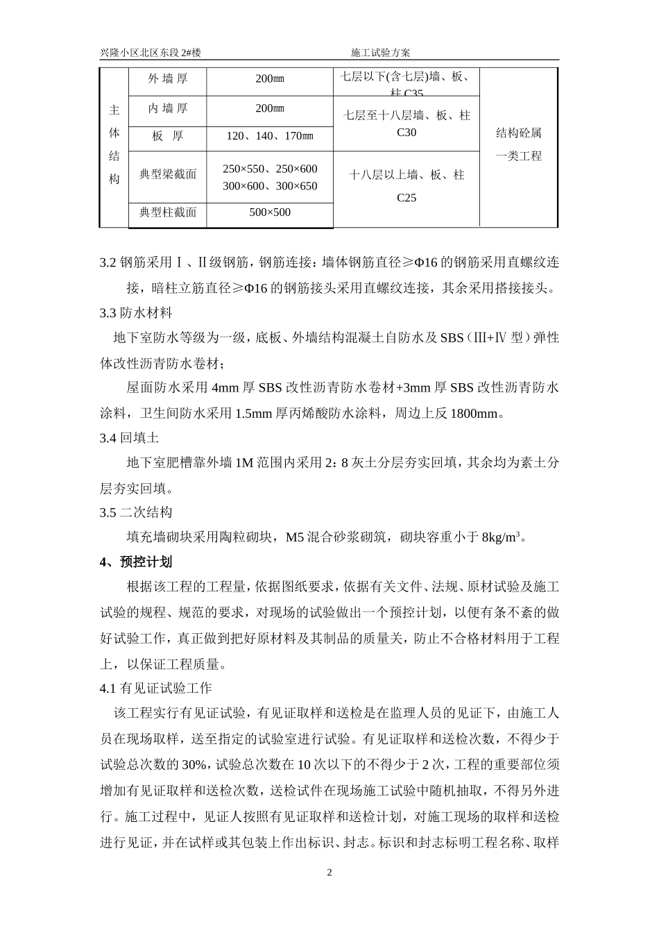 2025年优质工程资料：施工试验方案.doc_第2页