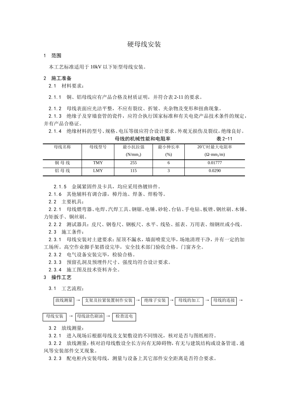 2025年优质工程资料：008硬母线安装工艺.doc_第1页