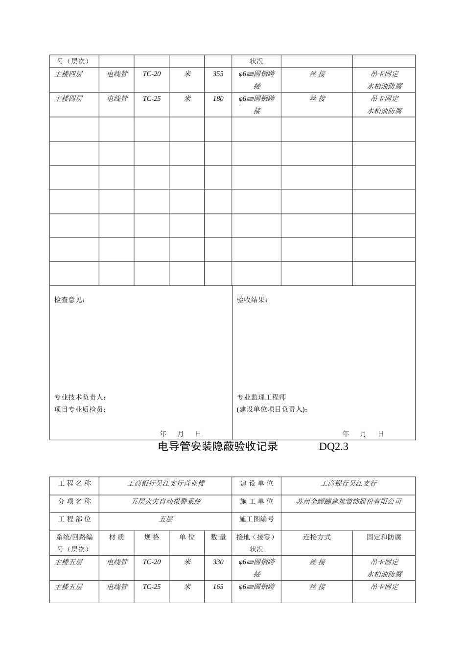 2025年优质工程资料：DQ2.3电导管安装隐蔽记录.doc_第3页