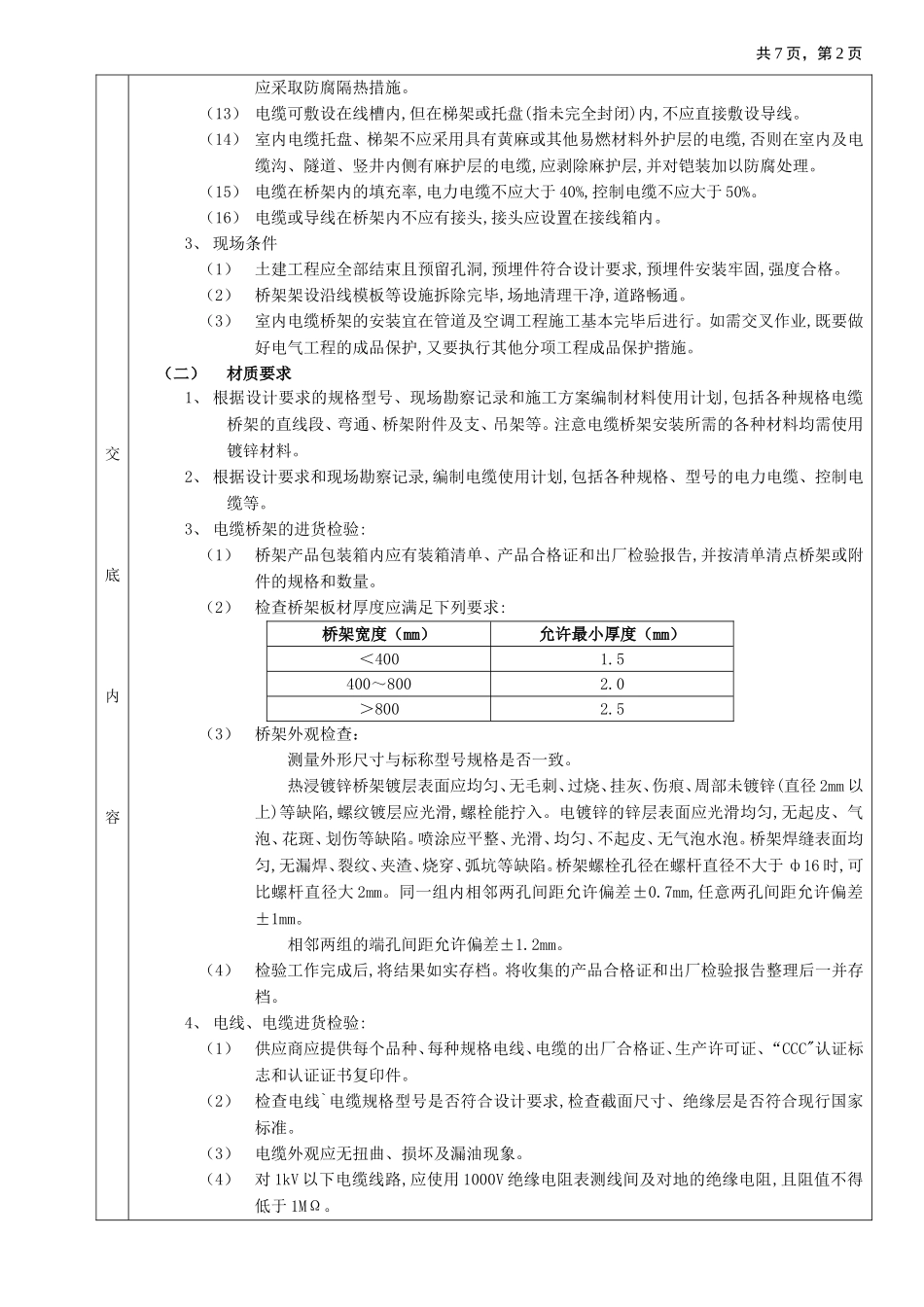 2025年优质工程资料：10室内电缆桥架安装工程.doc_第2页