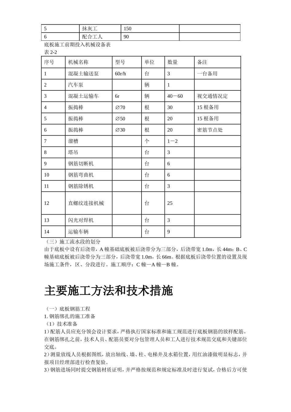 2025年优质工程资料：北京SOHO现代城地下室底板施工方案.doc_第3页