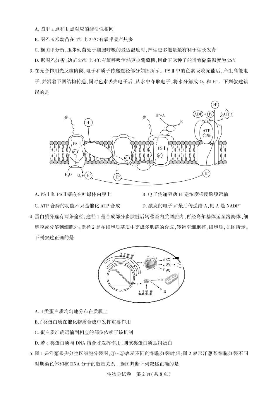 湖北省圆创高中名校联盟2025届高三第三次联合测评生物试题.pdf_第2页