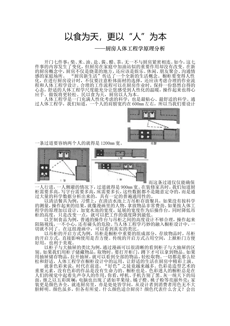 2025年工程建设资料：厨房人体工程学原理分析.doc_第1页