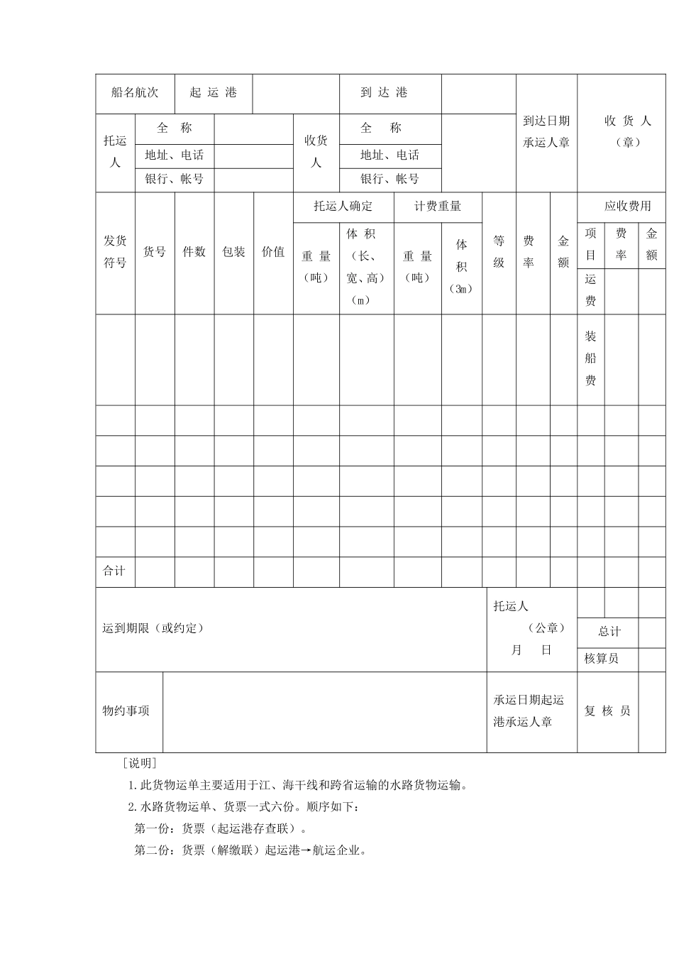 2025年工程建设资料：水路货物运单.doc_第2页