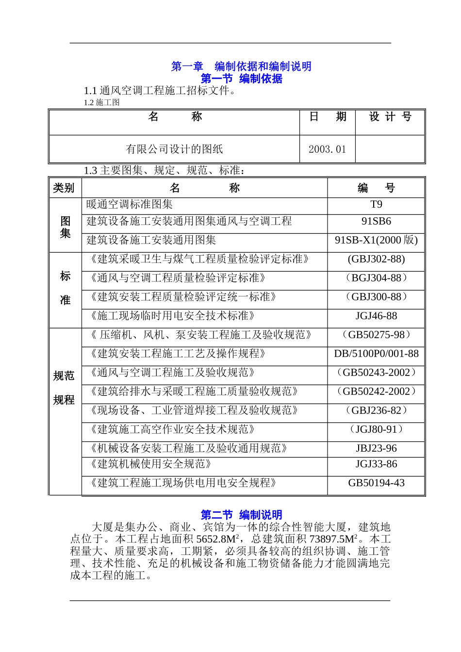 2025年工程建设资料：大厦通风空调施工组织设计.doc_第1页