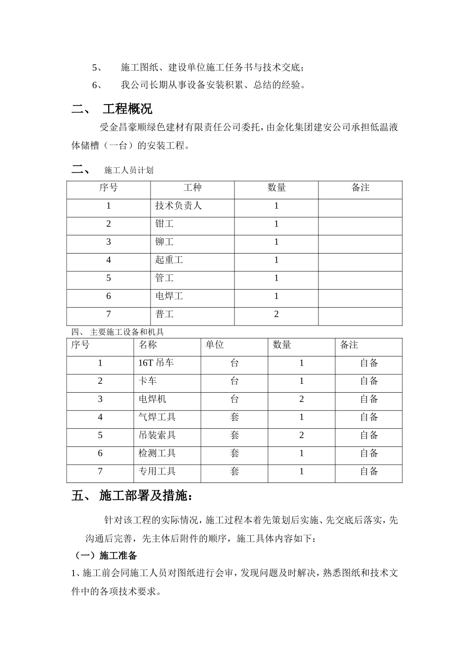 2025年工程建设资料：低温液体储槽施工方案.doc_第2页