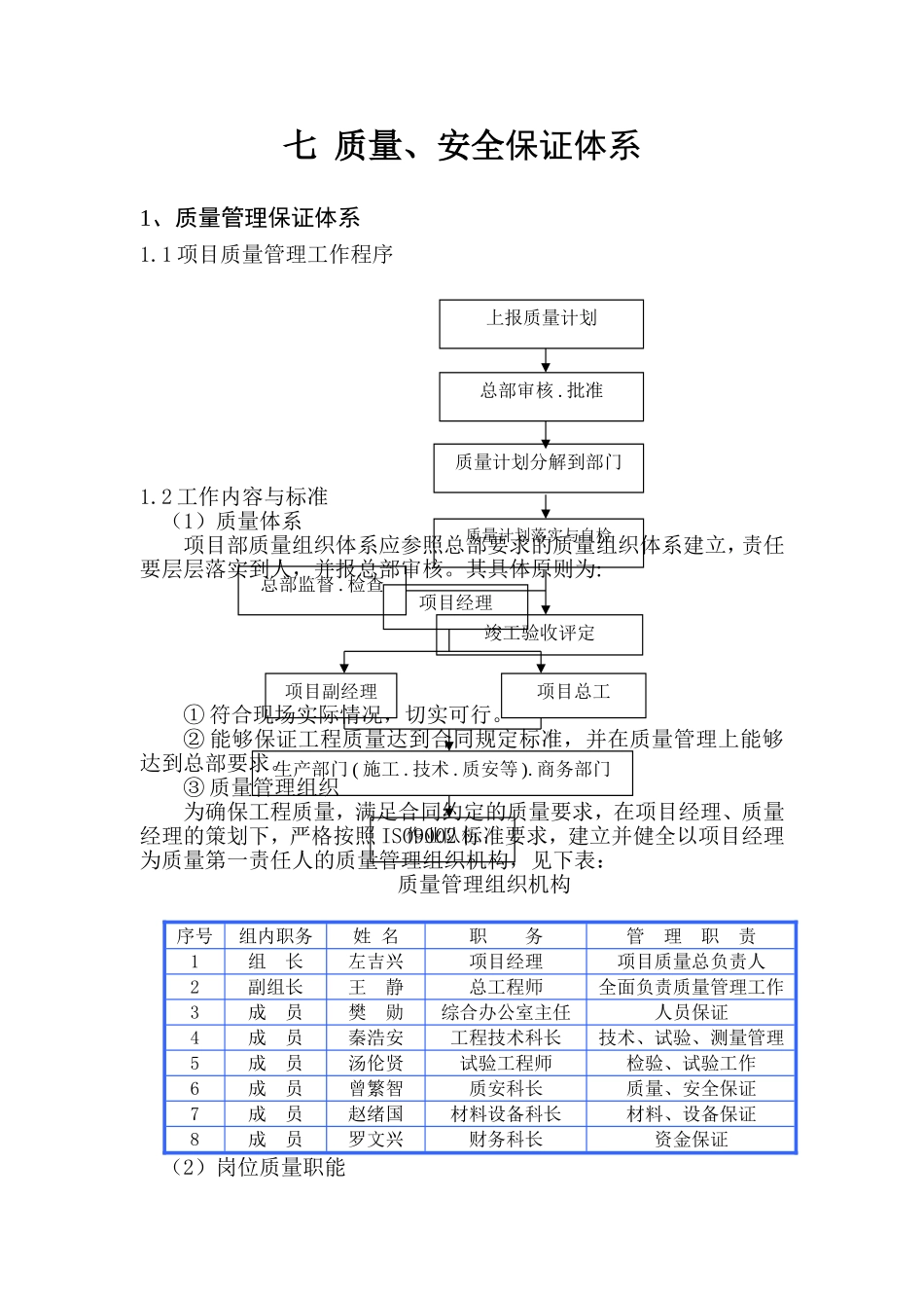 2025年工程建设资料：七质量安全保证体系.doc_第1页